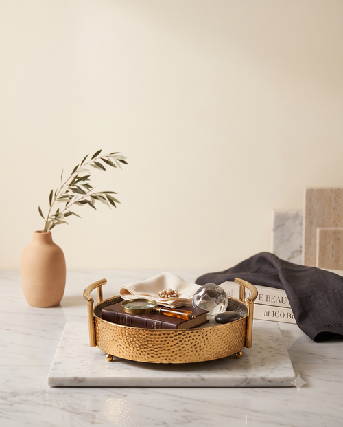 Golden Hammered Tray